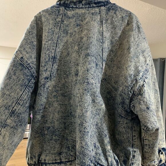 American signature vintage 80s acid wash denim bomber jacket size medium. - Picture 11 of 11
